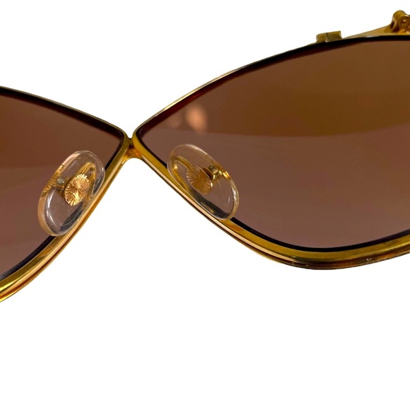 DIOR 80s Vintage Butterfly Oversized Sunglasses: Sable, Brown, Logo, Gold - Picture 9 of 17